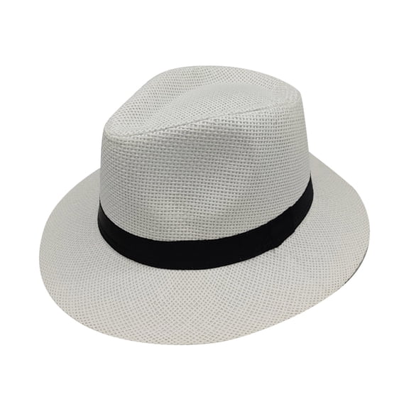 Hats for Men and Women Fashion Solid Color British Summer Sun Hat Wide Brim Straw Hat Adult Jazz Hat