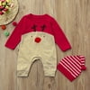 Binmer Newborn Kid Baby Deer Christmas Boys Girls Clothes Jumpsuit+Hat Set Outfits