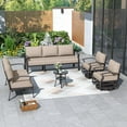 thumbnail image 5 of ALAULM Aluminum Patio Furniture Set with 2 Swivel Chairs 7-seat Metal Outdoor Furniture Patio Sectional Sofas Patio Conversation Set w/5.1" Cushions for Patio, Backyard, Poolside-Sand, 5 of 8
