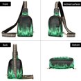thumbnail image 3 of ALAZA Green Flames Sling Bag for Women Men Waterproof Crossbody Chest Bags, 3 of 7