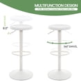 thumbnail image 4 of Single White Bar Stool, Adjustable 360° Swivel Counter Height Bar Stool, Industrial Backless Metal Bar Chair for Kitchen Island with Footrest, 4 of 8