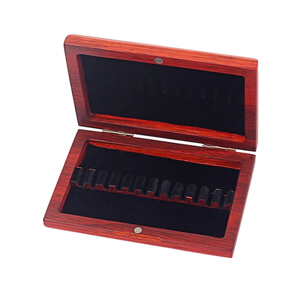 Yuarrent Redwood Oboe Reed Case con forro Cajas de cañas de pescar Apariencia recubierta Almacenamiento protector Capacidad de 10/12 piezas Accesorios para instrumentos musicales 12 Stück