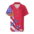 thumbnail image 5 of vigerkar American Flag Shirt for Women: 4th July Graphic T-Shirts Patriotic USA Flag Star Stripes Tees Hawaiian Button Down Tops (Red, L), 5 of 7