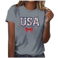thumbnail image 2 of Hilenly 4th of July Outfits for Women USA Patriotic Shirts Short Sleeve Summer Tops Graphic Tee, 2 of 6