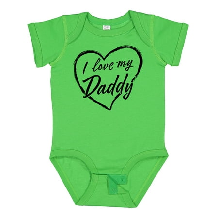

Inktastic I Love My Daddy in Black Chalk Heart Gift Baby Boy or Baby Girl Bodysuit
