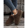 thumbnail image 2 of Brown Solid Color Simple Warm Lined Snow Boots, 2 of 5