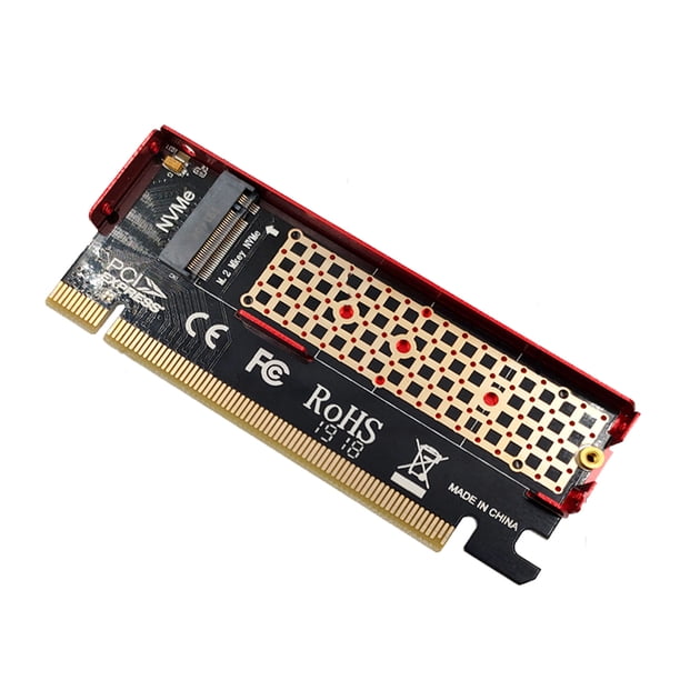 Injueey Adaptador profesional SSD a PCI-e 4,0 Gen4, convertidor de tarjeta PCIE X16 ligero, tarjetas de extensión de 64Gbps, disipación de Cables de computadora Rojo