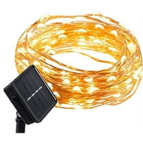 Waterproof Outdoor Solar Powered Copper Wire String Lights Starry Fairy Decorative Rope Lighting for Home Patio Lawn Yard Garden Wedding Party Christmas Decor Decorations 16ft 50 Mini White LEDs