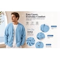 thumbnail image 2 of ZACPNCV Men's V-Neck Cardigan Rib Cuff Loose Fit Button Down Sweater Open Front Long Sleeve Solid Color Casual Basic Knitwear, 2 of 9