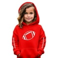 thumbnail image 2 of LUOGENLI Girl Hoodies Size 8-10 Kids Football Print Hoodie Girls Boys Pullover Sweatshirt Casual Warm Hooded Jacket for Children Youth Outdoor Sports Watermelon Red Size 11-12 Years, 2 of 4