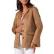 thumbnail image 4 of Chaqueta Blazer de Ante Sintético para Mujer, Vintage, Casual, con Botones, de Manga Larga y con Bolsillos, M Marrón, 4 of 6