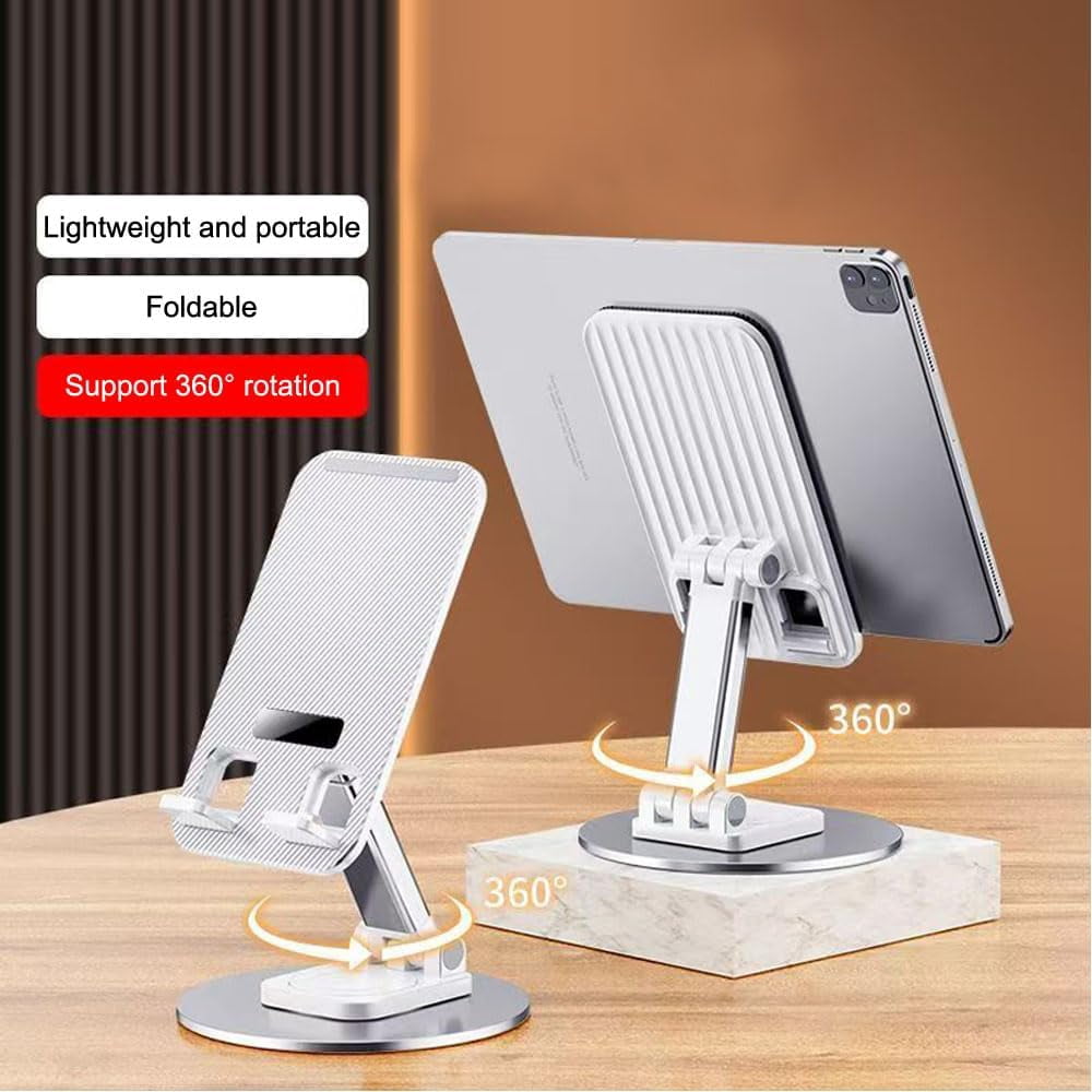 Cell Phone Stand 2 Pack,Angle Height Adjustable Cell Phone Holder for Desk,Foldable Desktop Phone Holder Cradle Dock with Silicon Pad Compatible with All Mobile Phones