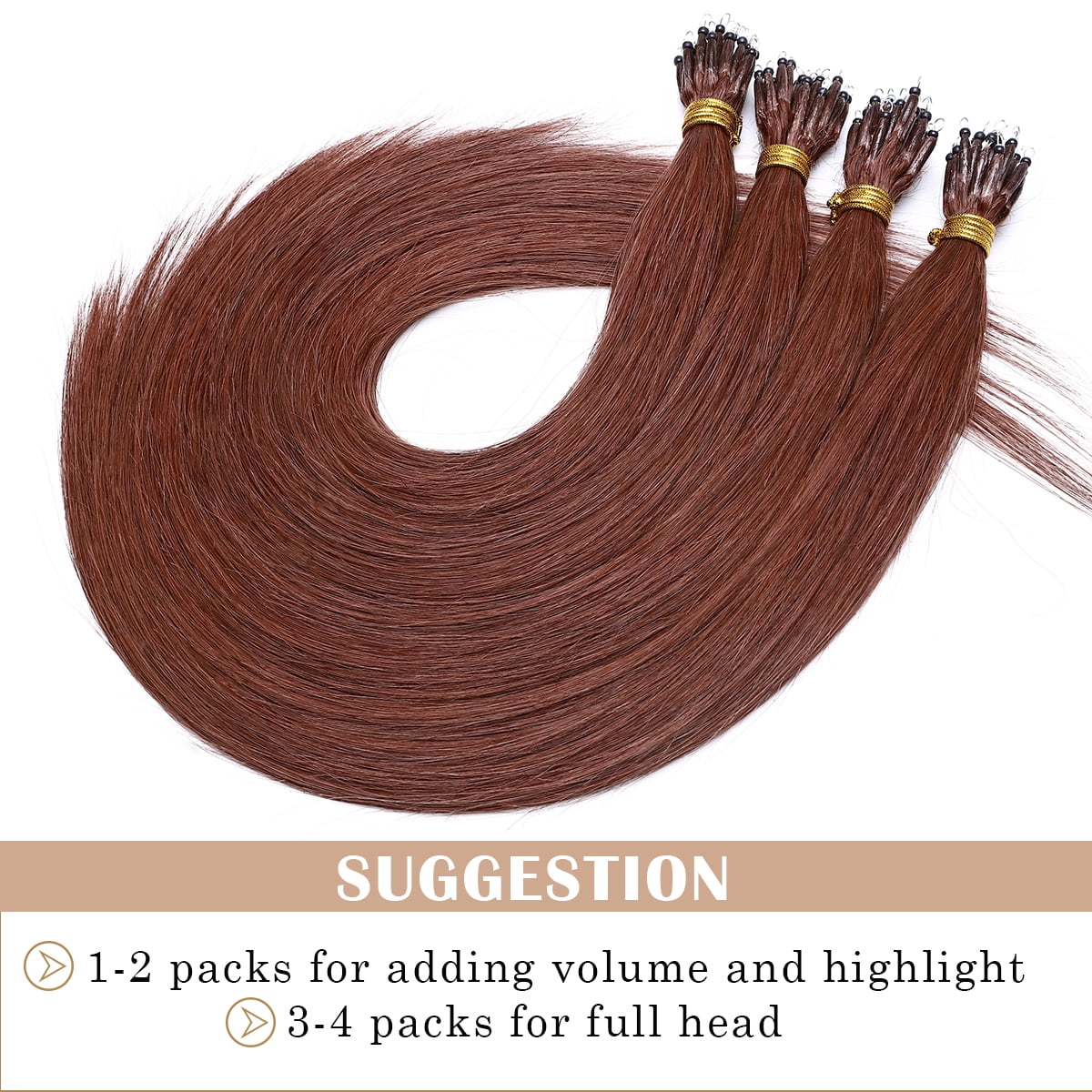 SEGO 100% Remy Human Hair Extensions Micro Loop Hair Extension Nano Micro Bead Ring Thick Hair Piece Clearance