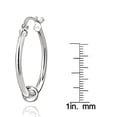 thumbnail image 2 of Sterling Silver Bead Round Hoop Earrings, 20mm, 2 of 2