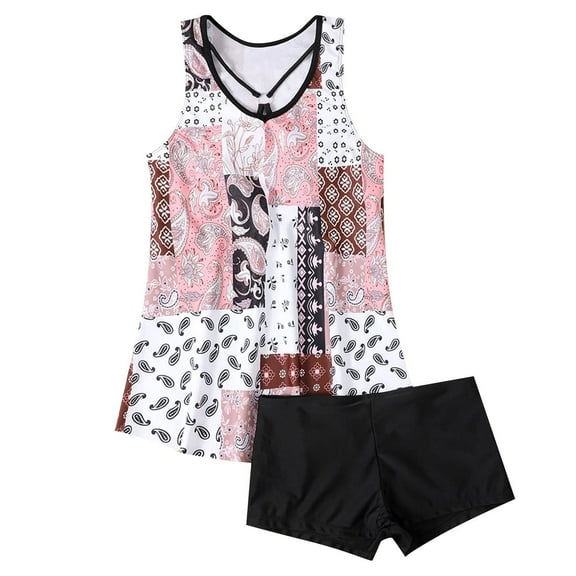 Babysbule Tankini Conservative Print Strappy Back, Swimsuit (Women's)