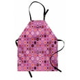 thumbnail image 1 of Abstract Apron Love Heart Figures inside Circular Rounds Valentines Romance Graphic Image, Unisex Kitchen Bib Apron with Adjustable Neck for Cooking Baking Gardening, Fuchsia Red Salmon, by Ambesonne, 1 of 3