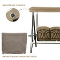 thumbnail image 4 of Kozyard Herbert 3 Seat Outdoor Deluxe Patio Swing with Comfortable Cushion (Beige), 4 of 7