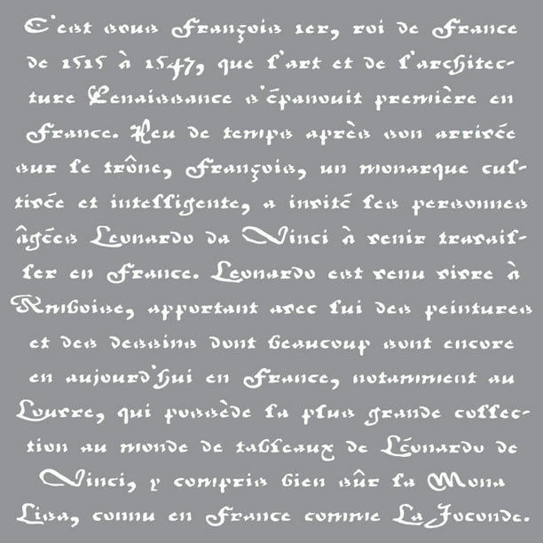 Pochoir Décor Americana 12"X12"-Vieux Script Français