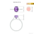 thumbnail image 4 of ANGARA Natural Prong-Set Cushion 2 ct Amethyst Solitaire Ring in 14K White Gold for Women (Size-9x7mm) | February Birthstone, Birthday, Anniversary, Jewelry Gift for Women | Natural Amethyst Ring, 4 of 8