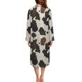 thumbnail image 3 of FOR U DESIGNS Cow Print House Dresses for Women Lightweight Long Sleeve Night Shirts Breathable Sleep Dress House Dresses for Women with Pockets, S, 3 of 8