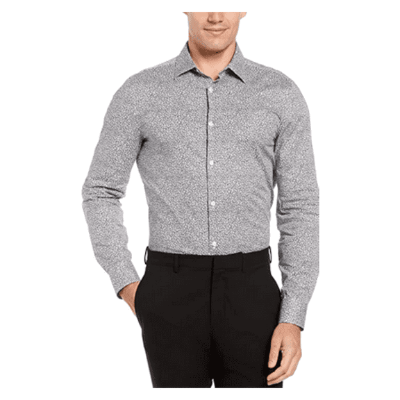 Perry Ellis Men's Clustered Flowers Print Stretch Shirt, S