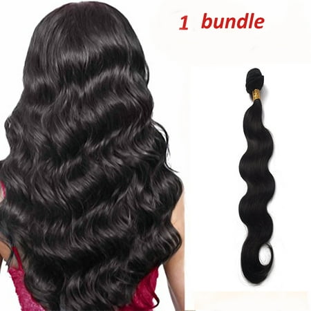 NK Beauty 12-20 inch Clip in  Real Human Hair Wave 1 Bundles Hair Extensions Off Jet Black 6A(Free