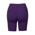 thumbnail image 3 of A2Y Women's Basic Solid Premium Cotton Mid Thigh High Rise Biker Bermuda Shorts Dark Purple 3XL, 3 of 5