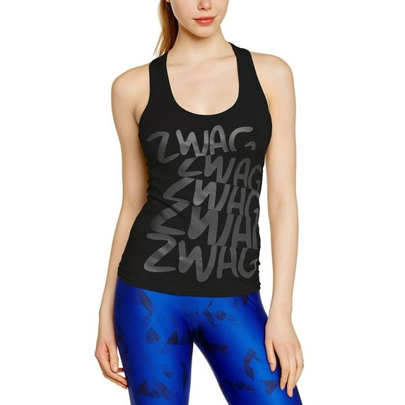 Zumba ZWAG Racerback Tank Top (Large, Sew Black)