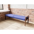 thumbnail image 3 of Pemberly Row Waiting Reception 3 Seat Bench Wood Frame in Blue, 3 of 5