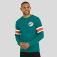 thumbnail image 6 of Men's Darius Rucker Collection by Fanatics Aqua Miami Dolphins Waffle-Knit Raglan Long Sleeve Henley T-Shirt, 6 of 6