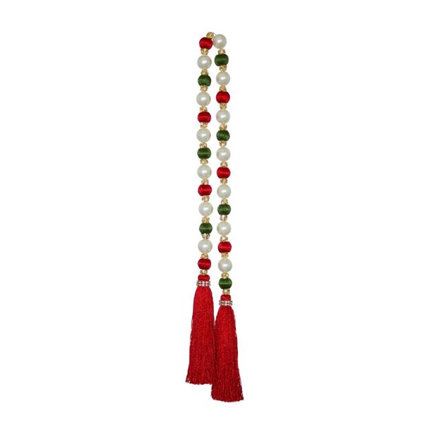 Pack of 6 Vibrantly Colored Christmas Decorated Bead Garlands with