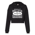 thumbnail image 1 of Womens Great Moms Get Promoted To Grandmas Funny New Mom Cropped Hooded Sweatshirt, 1 of 1