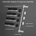 thumbnail image 4 of Bar Soap Holder,Rotatable Rust Proof Rectangle Soap Holder,No Punching Wall Mounted Shower Soap Holder for Bathroom,Dorm Room(Tier-4), 4 of 10
