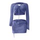 thumbnail image 5 of Puntoco Conjunto de suéter de punto con cuentas de color sólido a la moda para mujer Conjunto de tops/camisa con cuello en V de manga larga Liquidación Puntoco Puntoco-1628, 5 of 6