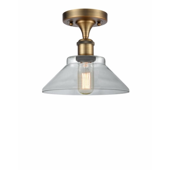 516-1C-BB-G132-LED-Innovations Lighting-Orwell-3.5W 1 LED Semi-Flush Mount in Industrial Style-8.38 Inches Wide by 9 Inches High Brushed Brass