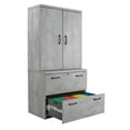 thumbnail image 2 of Urban Wardrobe with Lateral File  72"H Concrete Laminate/Black Accents, 2 of 2