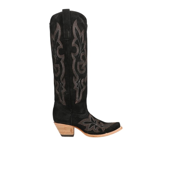 Corral Boots Womens Suede Embroidered Tall Snip Toe Cowboy Tall Boots