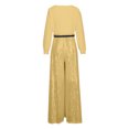 thumbnail image 4 of LEBONYARD Neon Color Block Overalls for Women-Vibrant Statement,Woman Fashion Sequin Solid Color Splice V- Sleeve Long Sleeve Jumpsuit Long Pants Gold XXXL, 4 of 6