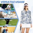 thumbnail image 5 of Jiueut Blue Toile De Jouy House Mountain Pattern Couples Matching Outfits Hawaiian Women Long Sleeve Golf Shirts Men Zip Up Polo Shirt Quick-Dry Beach Vacation Outfits, 4XL, 5 of 6
