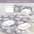 thumbnail image 5 of TANOFAR Kids Twin Bedding Sets for Girls, 5 Pieces Reversible Twin Comforter Set, Soft & Comfortable Microfiber Bed in a Bag Set Includes Comforter, Fitted Sheet, Pillowcases & Flat Sheet (Purple Flo, 5 of 8