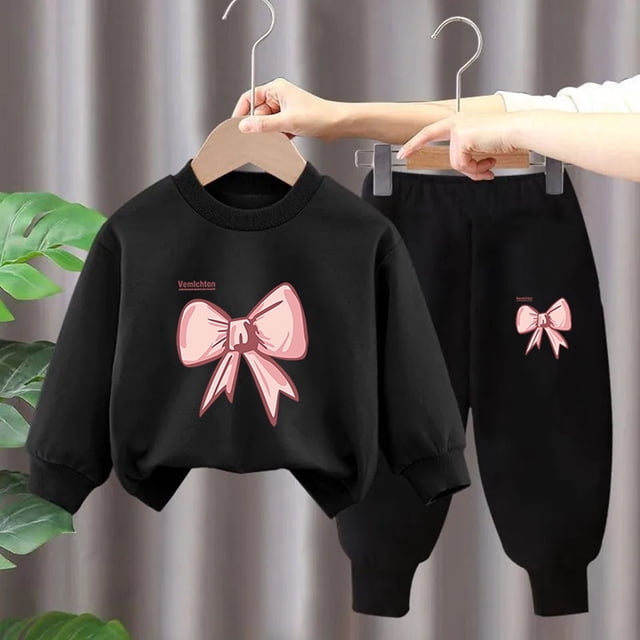 Cowsor Kids' Velvet Hoodie & Pants Set – Solid/Multi-Color Winter Casual (3-9Y)