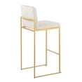 thumbnail image 4 of Fuji Contemporary High Back Barstool In Gold Steel And Beige Fabric - Set Of 2, 4 of 7