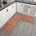 thumbnail image 3 of Kitchen Rugs and Mats Non Skid Washable Bohemian Vintage Orange Carpet Kitchen Mat and Rug Set,Floor Cushion Waterproof Rug,Rubber Backed Area Rugs for Kitchen Laundry, 3 of 7