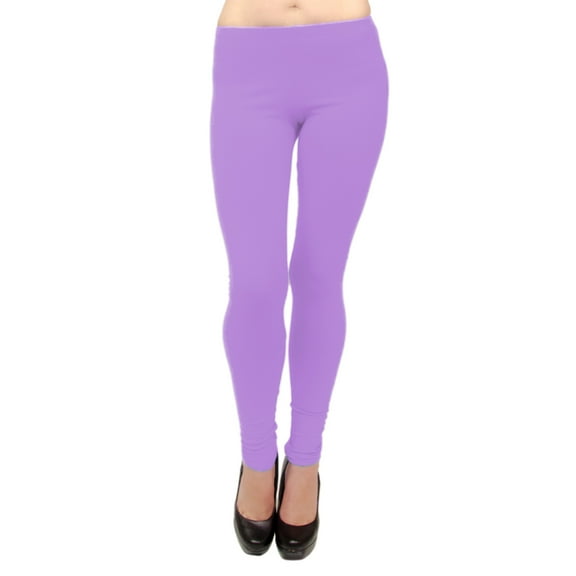 Vivian's Fashions Long Leggings - Cotton, Misses Size (Lavender, XS)