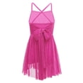 thumbnail image 4 of Leotardo de gimnasia para niñas, vestido de patinaje artístico brillante, camisola de malla con empalme de bailarina, vestido superpuesto de baile de Ballet lírico, 4 of 5
