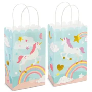 24 Small Paper Gift Bags Unicorn Birthday Party Supplies 5.5 x 8.6 x 3 In