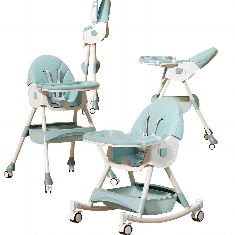 FOINWER Baby High Chair Convertible Rocking Chair Toddler Feeding Tray
