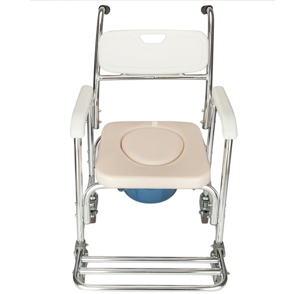 4 in 1 Commode Chair Elder People Disabled People Pregnant Women Bath Chair, White