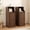 Style 4-Walnut, variant on Fluted Narrow Nightstand Set of 2, Small 2 Drawer Nightstand, Skinny End Table, Mid Century Modern Night Stand for Living Room, Bedroom, Walnut