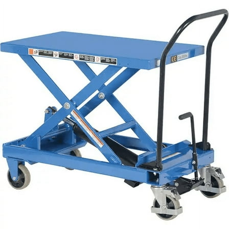 Premium Scissor Lift Table, 660 lb. Cap., Platform 33"x19", Foot Release